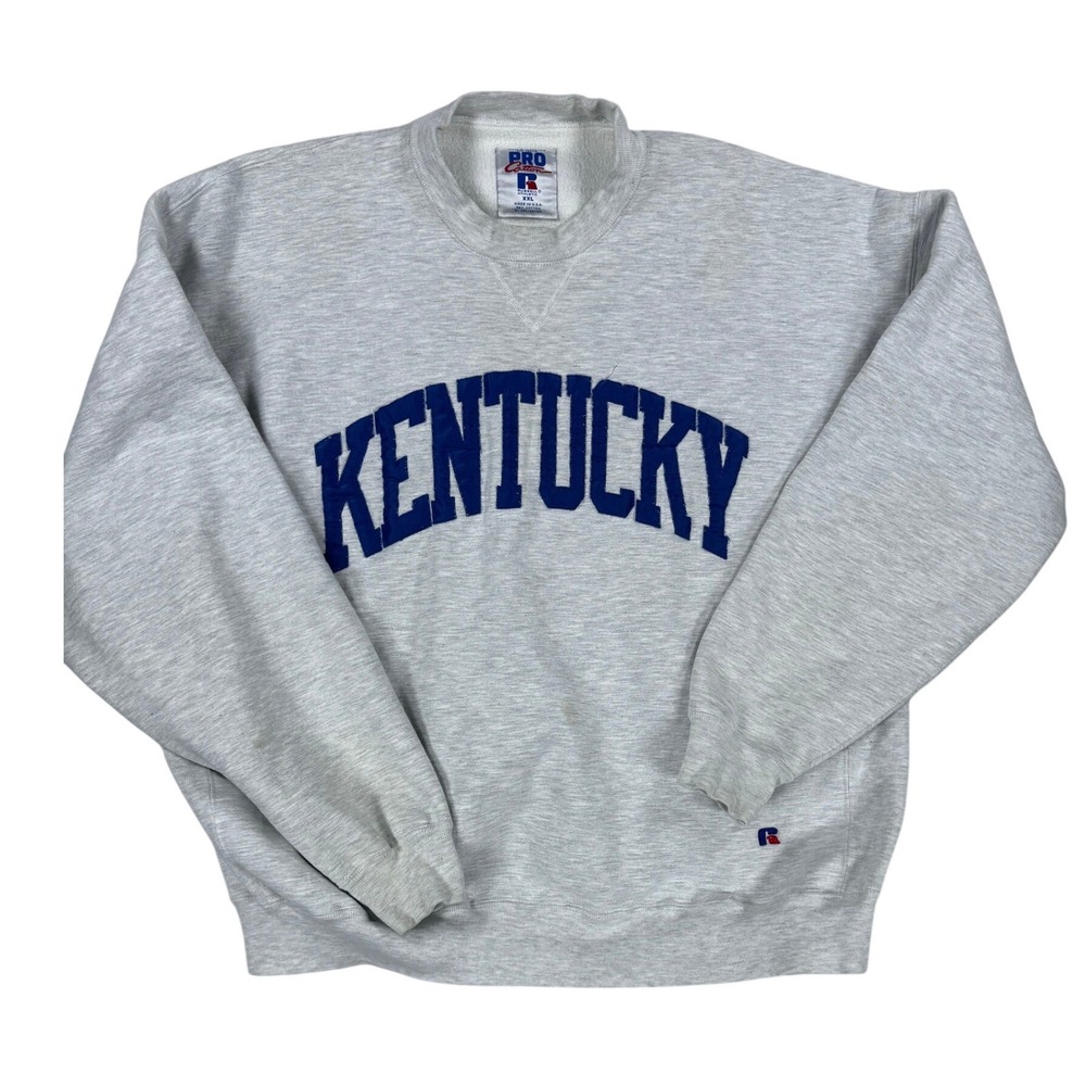 Vintage Russell Athletic Kentucky Sweatshirt XXL Pro Cotton Gray Made in USA